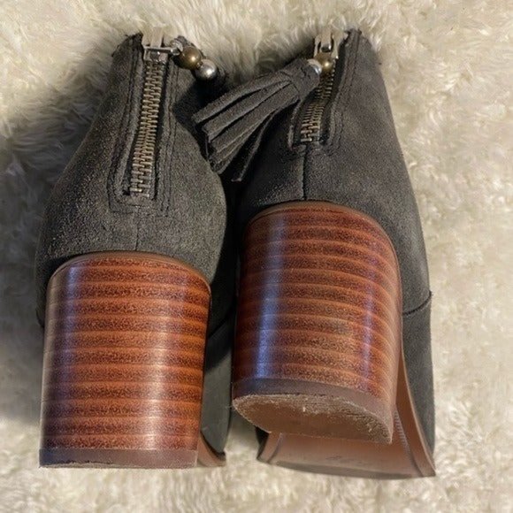 Toms Gray Ankle Boots with Brown Heel - Picture 10 of 12